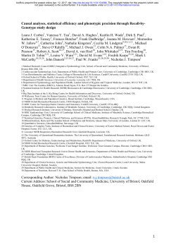 1 Causal analyses, statistical efficiency and phenotypic