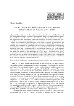 the climatic background of agricultural production in poland