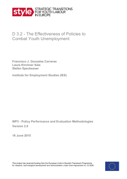 D 3.2 - The Effectiveness of Policies to Combat Youth Unemployment