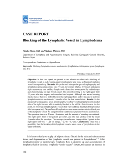 CASE REPORT Blocking of the Lymphatic Vessel in