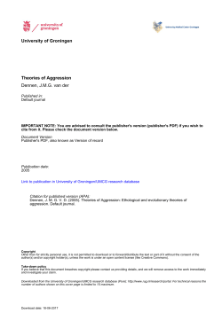 ethological and evolutionary theories of aggression