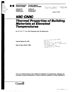 Thermal Properties of Building Materials at Elevated Temperatures