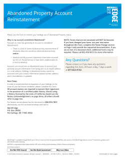 Abandoned Property Account Reinstatement