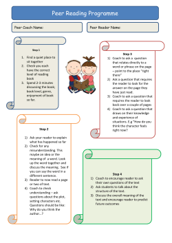 Peer Reading Guidance for coaches