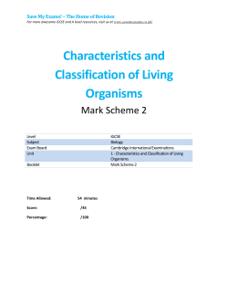 Characteristics and classification of living organisms
