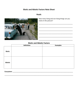 Biotic and Abiotic Factors