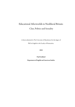 Educational Afterworlds in Neoliberal Britain