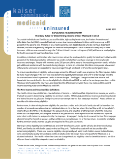 New Rules for Determining Income Under Medicaid in 2014