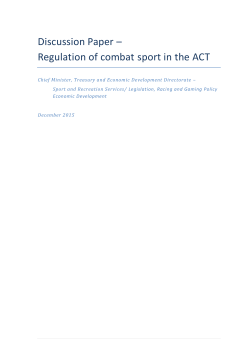 Discussion Paper - Regulation of combat sport in