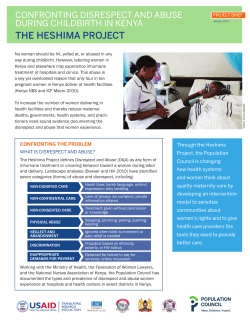 Confronting disrespect and abuse during childbirth in Kenya: The