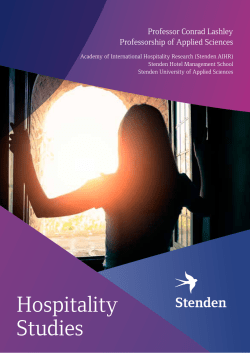 Hospitality Studies - Stenden University of Applied Sciences
