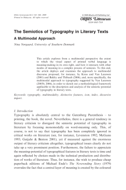 The Semiotics of Typography in Literary Texts