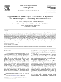 Oxygen reduction and transport characteristics at a platinum and
