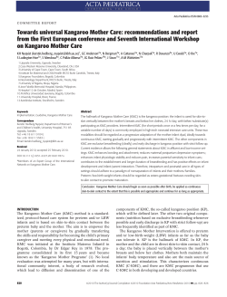 Towards universal Kangaroo Mother Care: recommendations and