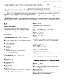 Greywater Site Assessment/System Checklist