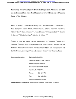 Functionally Active Virus-Specific T-Cells that Target