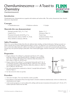 Chemiluminescence &mdash; A Toast to Chemistry