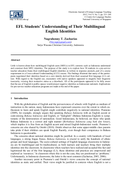 EFL Students` Understanding of Their Multilingual English Identities