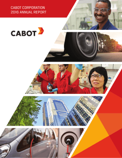 CABOT CORPORATION 2016 ANNUAL REPORT