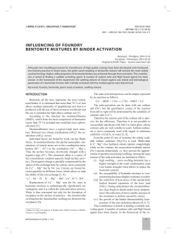 INFLUENCING OF FOUNDRY BENTONITE MIXTURES BY BINDER