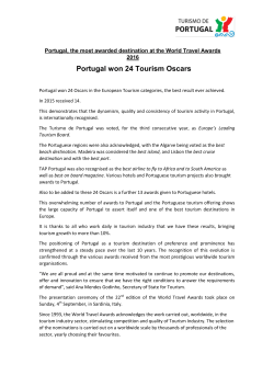 Portugal won 24 Tourism Oscars