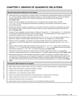 chapter 3: graphs of quadratic relations
