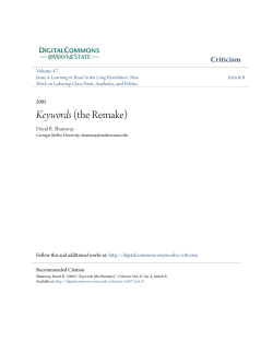 Keywords (the Remake) - Digital Commons@Wayne State University