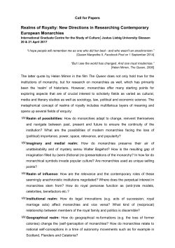 Realms of Royalty: New Directions in Researching Contemporary