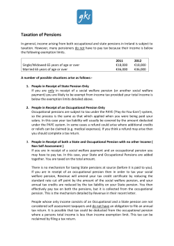 Taxation of Pensions - Gannon Kirwan Somerville