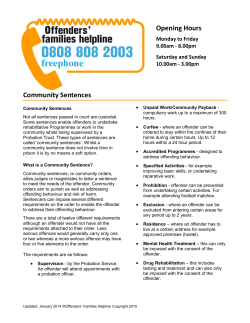 Community-Sentences - Offenders families helpline