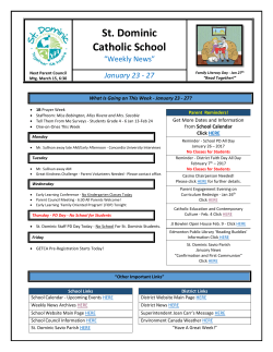 St. Dominic Weekly News - January 23 - 27