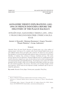 ALEXANDRE YERSIN`S EXPLORATIONS (1892