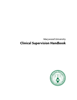 Clinical Supervision Handbook