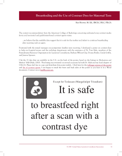 Breastfeeding and the Use of Contrast Dyes for