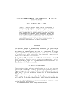 USING MATRIX ALGEBRA TO UNDERSTAND POPULATION
