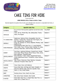 CAKE TINS FOR HIRE - DIY Party Supplies, Mackay