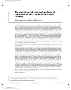 The vegetation and ecological gradients of calcareous mires in the