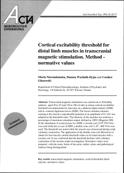 Cortical excitability threshold for distal limb muscles in transcranial