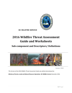 2016 Wildfire Threat Assessment Guide and Worksheets Sub