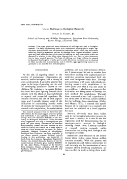 Use of Bullfrogs in Biological Research School of Forestry and