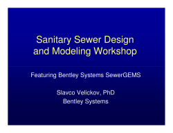 Sanitary Sewer Design and Modeling Workshop