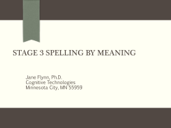 Teaching Spelling By Meaning