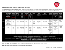 MIDDLE and HIGH SCHOOL Dress Code 2015-2016