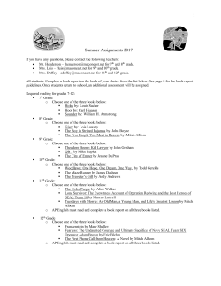 Summer Reading 2017 &ndash; Upper School