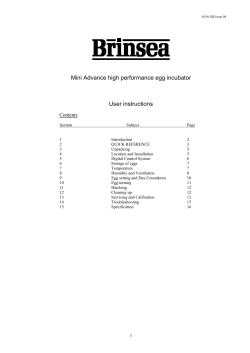 Mini Advance high performance egg incubator User instructions