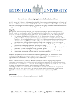 Servant Leader Scholarship Application for Continuing Scholars