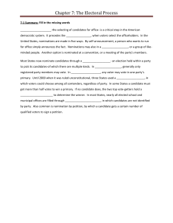 Chapter 7: The Electoral Process