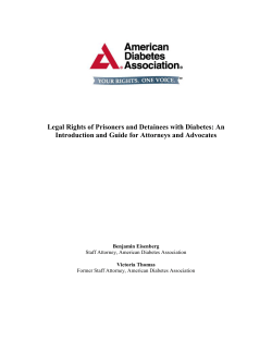 Legal Rights of Prisoners and Detainees with Diabetes