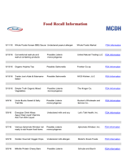 Food Recall Information