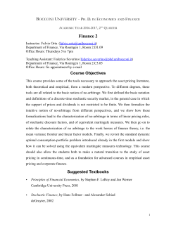 Finance 2 - Bocconi University